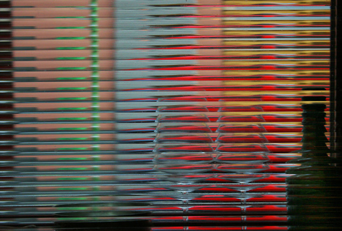  A BOTTLE OF RED AND TWO GLASSES